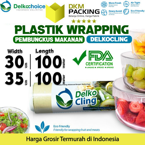 Plastik Cling Wrap 100m Food Wrapping Pembungkus Makanan DELKO CLING