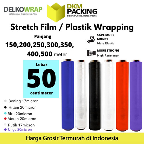Plastik Wraping 50cm Stretch Film DELKOWRAP Pembungkus Wrapping SATUAN