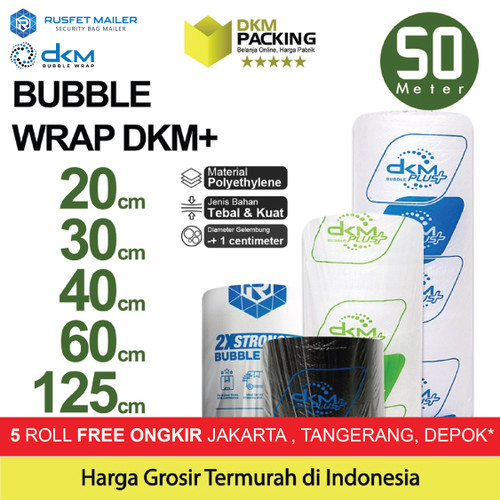 BubbleWrap DKM PLUS 50cm Plastik Bubble Wrap BERWARNA TERMURAH / ROLL