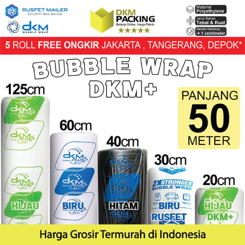 BubbleWrap 50cm Plastik Bubble Wrap DKM PLUS BERWARNA TERMURAH ROLL