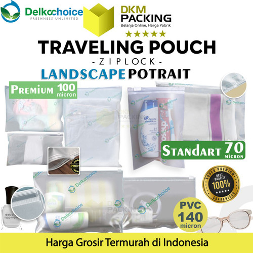 Traveling Pouch Plastik Matte POLOS Zipper Organizer Bag DELKOCHOICE