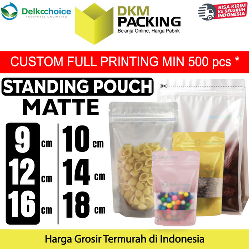 Standing Pouch VARIAN MATTE Plastik Klip Kemasan Makanan DELKOCHOICE