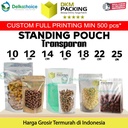 Standing Pouch VARIAN TRANSPARAN Plastik Klip Kemasan DELKOCHOICE