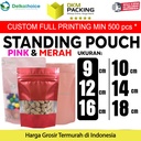 Standing Pouch VARIAN PINK & MERAH Plastik Klip Kemasan DELKOCHOICE