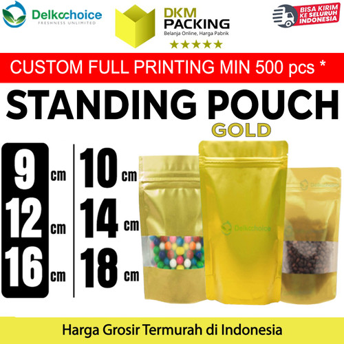 Standing Pouch VARIAN GOLD Plastik Klip Kemasan Makanan DELKOCHOICE