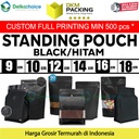 Standing Pouch VARIAN HITAM Plastik Klip Kemasan Makanan DELKOCHOICE