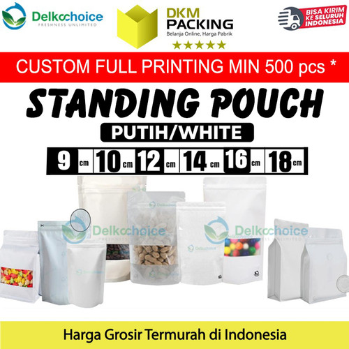 Standing Pouch VARIAN PUTIH Plastik Klip Kemasan Makanan DELKOCHOICE