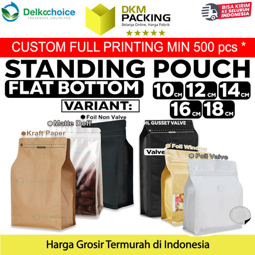 Plastik Klip VARIANT FLAT BOTTOM Standing Pouch DELKOCHOICE Makanan