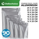 Standing Pouch Silver Alu Foil Kemasan Makanan 16x24cm Delkochoice