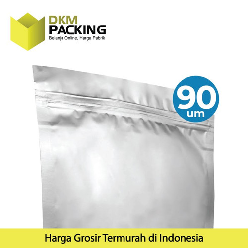 Standing Pouch Silver Alu Foil Kemasan Makanan 14x22cm Delkochoice