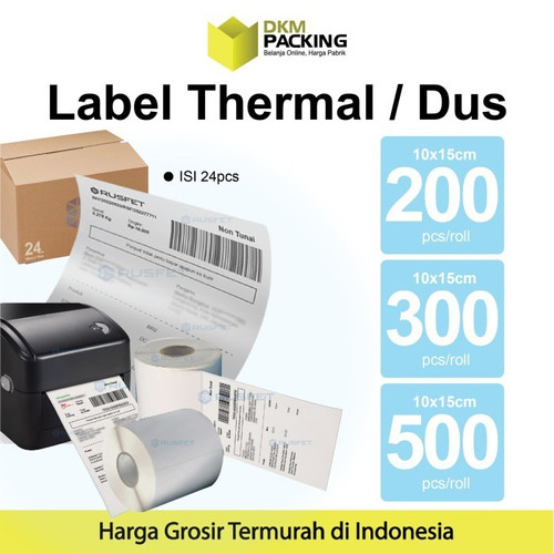 Resi Sticker Thermal Printer Stiker Label Barcode POS A6 10x15cm / DUS