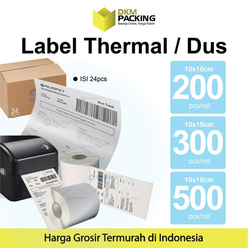 Stiker Label Thermal Printer Resi Sticker Barcode POS A6 10x15cm / DUS