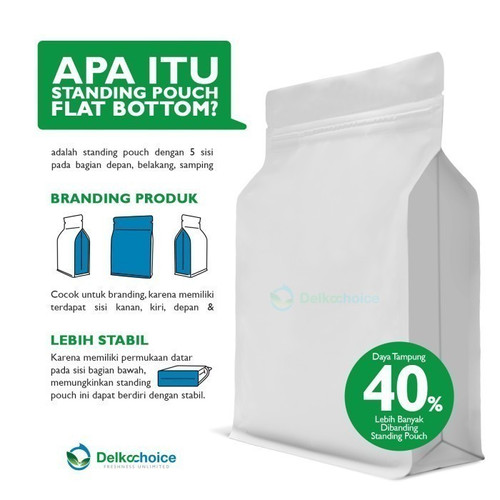 Kantong Alumunium Bag Gusset Valve Kemasan Bubuk 13.5X41cm Delkochoice