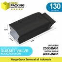 Kantong Alumunium Bag Gusset Valve Hitam Kemasan Bubuk Delkochoice