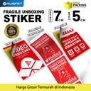 Sticker FRAGILE UNBOXING Stiker Cromo HANDLE WITH CARE 200PCS / PACK