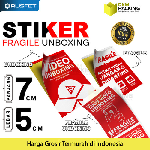 Sticker UNBOXING FRAGILE Stiker Cromo HANDLE WITH CARE 200PCS / PACK