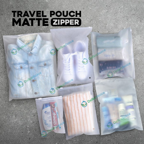Plastik Traveling Pouch Zipper Matte POLOS Organizer Bag DELKOCHOICE