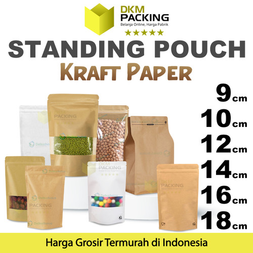Standing Pouch Varian KRAFT PAPER ZIPLOCK Plastik Klip DELKOCHOICE