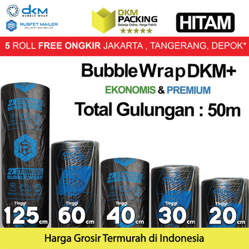 Plastik Bubble Wrap Hitam 80cm x 50M Bubblewrap TEBAL RUSFET ROLL