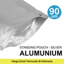 Standing Pouch Silver Alu Foil Kemasan Makanan 14x22cm Delkochoice