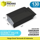 Kantong Alumunium Bag Gusset Valve Hitam Kemasan Bubuk Delkochoice