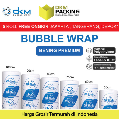 BubbleWrap DKM PLUS 50cm Plastik Bubble Wrap BERWARNA TERMURAH / ROLL