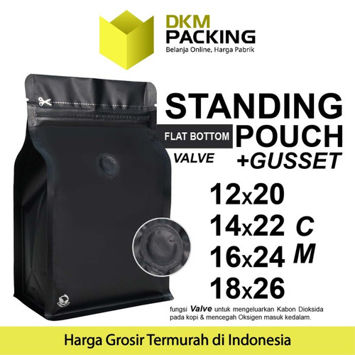 Standing Pouch VARIAN HITAM Plastik Klip Kemasan Makanan DELKOCHOICE