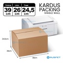 KARDUS PACKING KARTON BOX 39x26x24,5cm DUS KOTAK PACKAGING POLOS TEBAL