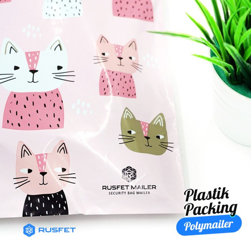 Polymailer CUTTIES CAT Amplop Plastik Packing Motif Cat RUSFET /SATUAN