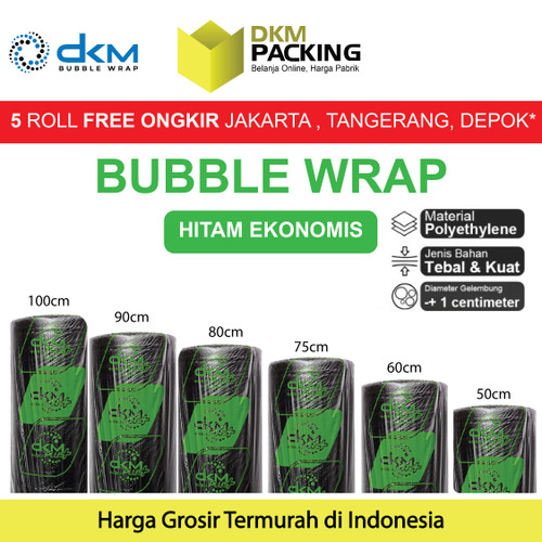 Plastik Bubble Wrap Hitam Ekonomis 25CM x 50M TEBAL DKM+ Bubblewrap
