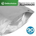Standing Pouch Silver Alu Foil Kemasan Makanan 16x24cm Delkochoice