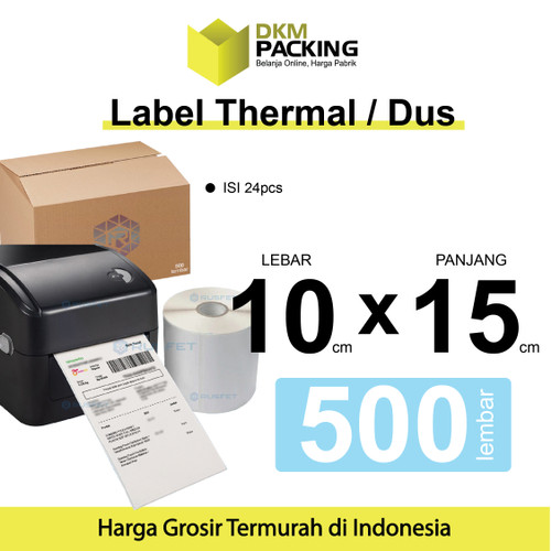 Label Thermal Sticker Kertas Printer Resi Stiker Barcode POS DUS