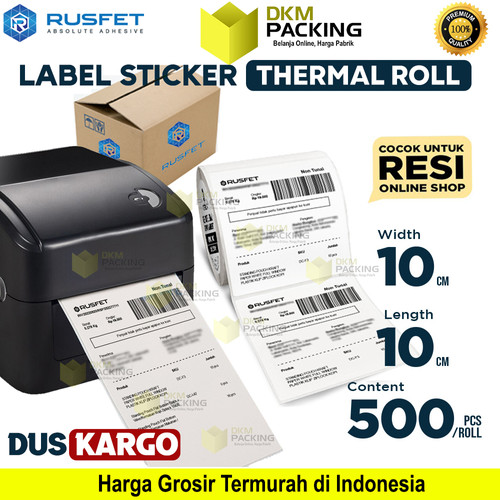 Label Thermal Paper Sticker Kertas Printer Resi Stiker Barcode POS DUS
