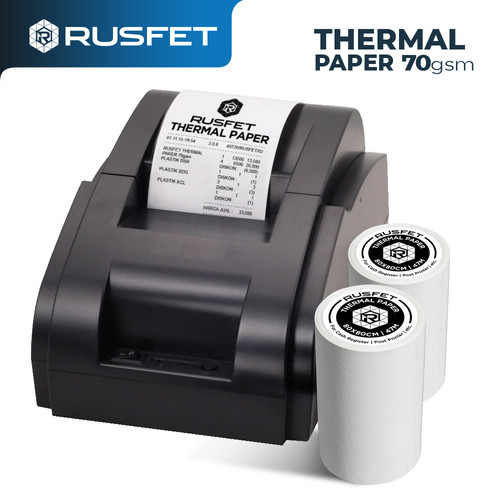 Paper Thermal Kertas Termal Printer Struk Kasir Barcode RUSFET 80x40mm