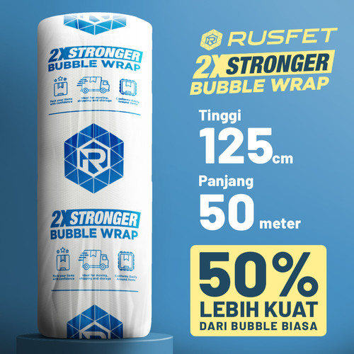 Plastik Bubble Wrap 50Meter RUSFET Bubblewrap Buble Packing Babel ROLL