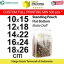 Coffe Bag Kemasan FLAT BOTTOM Biji Bubuk Standing Pouch DELKOCHOICE