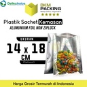PLASTIK SACHET BAG TRANSMETZ 14X18CM KEMASAN NON ZIPLOCK SASET FOIL