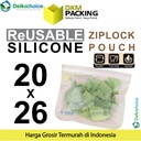 Reusable Ziplock Silicone 20x26cm Silikon Pouch Bag Klip DELKOCHOICE