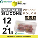 Reusable Ziplock Silicone 12x21,5cm Silikon Pouch Bag Klip DELKOCHOICE