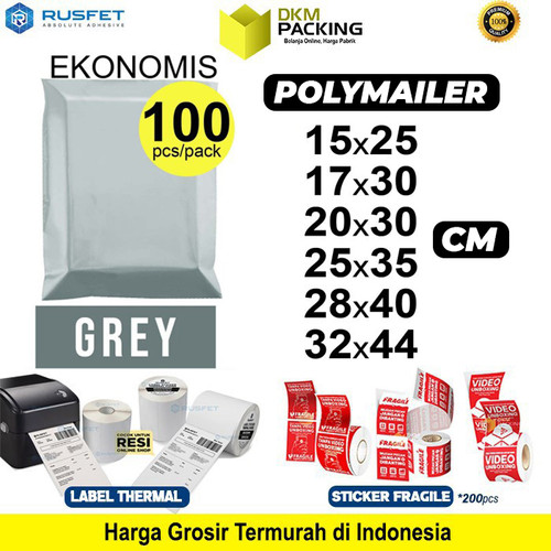 Polymailer PACK GREY Amplop Plastik Packing Olshop EKONOMIS TERMURAH