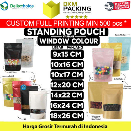 Standing Pouch VARIAN WINDOW Plastik Klip Makanan DELKOCHOICE TERMURAH