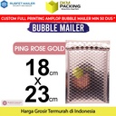 AMPLOP BUBBLE WRAP PINK ROSE GOLD 18x23cm RUSFET BUBBLE BAG MAILER