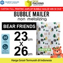 AMPLOP BUBBLE WRAP BEAR FRIENDS 23x26cm RUSFET BUBBLE BAG MAILER