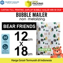 AMPLOP BUBBLE WRAP BEAR FRIENDS 12x18cm RUSFET BUBBLE BAG MAILER