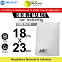 AMPLOP BUBBLE WRAP WHITE 18x23cm RUSFET PUTIH BUBBLE BAG MAILER