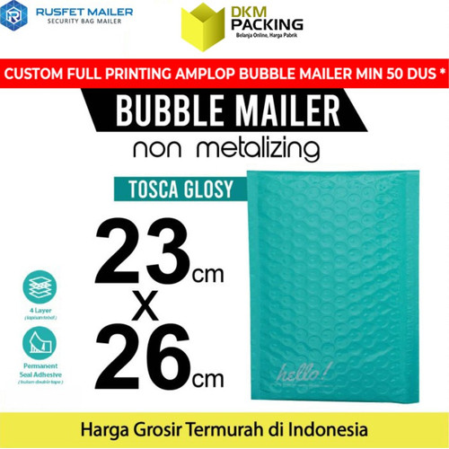 AMPLOP BUBBLE WRAP TOSCA 23x26cm RUSFET BUBBLE BAG MAILER PREMIUM