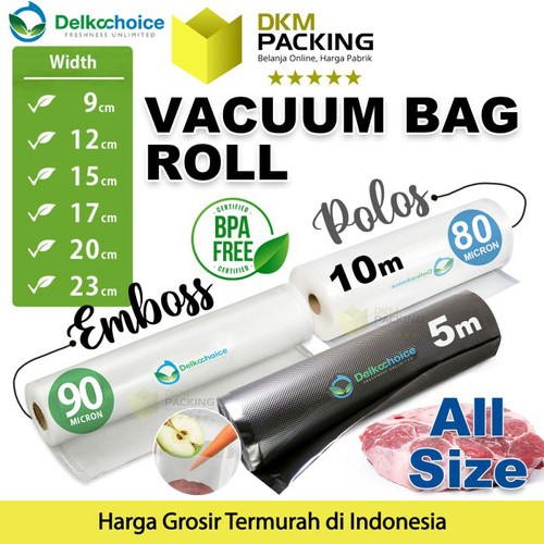 Vacuum POLOS EMBOSS ROLL Plastik Vakum Makanan SMOOTH BINTIK TERLARIS