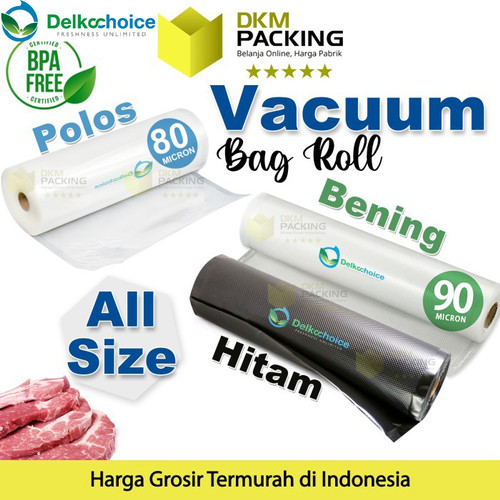 Vacuum POLOS EMBOSS ROLL SMOOTH BINTIK Plastik Vakum Makanan PREMIUM