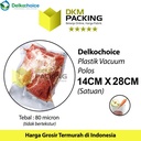 Plastik Vacuum Bag 14x28cm POLOS DELKOCHOICE Vacum Vakum Seal Makanan