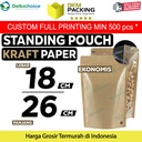 Standing Pouch Clear Kraft Paper 18x26cm Ziplock Plastik Klip EKONOMIS
